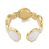 Ion Plating(IP) 304 Stainless Steel Enamel Cuff Finger Rings X-RJEW-L107-038G-01-3