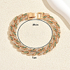 Unisex Brass Micro Pave Full Clear and Green Cubic Zirconia Cuban Link Chain Bracelets for Party and Casual Wear HS6983-2