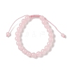 8mm Round Dyed Natural Rose Quartz Braided Bead Bracelets BJEW-C067-01B-20-2