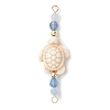 4Pcs 4 Colors Summer Beach Dyed Synthetic Turquoise Connector Charms PALLOY-JF03746-03-3