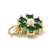 Rack Plating Brass Micro Pave Cubic Zirconia Charms KK-A160-22F-G-3
