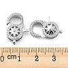 Brass Micro Pave Clear Cubic Zirconia Lobster Claw Clasps KK-Q789-02P-3