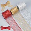  9 Bags 3 Colors Sparkle Cloth Glitter Mesh Wired Ribbons for Christmas Party Decorations OCOR-NB0001-77-3