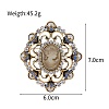 Baroque Style Flower Zinc Alloy Zinc Alloy Rhinestone Brooches PW-WGC517E-01-2