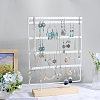 SUNNYCLUE 1 Set 5-Tier Rectangle Iron Jewelry Dangle Earring Organizer Holder with Wooden Base EDIS-SC0001-07B-4