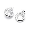 Brass Cubic Zirconia Pendants KK-P119-33-8x6mm-P-NR-2