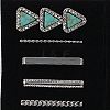 Triangle Synthetic Turquoise Rhinestones Watch Band Charms Set MOBA-PW0001-56F-1