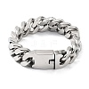 201 Stainless Steel Cuban Link Chains Bracelets for Men & Women BJEW-D031-21A-P-1-1