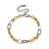 304 Stainless Steel Oval Link Chain Bracelets BJEW-K284-03C-GP-2