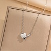 Heart 304 Stainless Steel Pendant Necklaces for Women NJEW-D288-01P-1