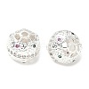 Brass Micro Pave Cubic Zirconia Beads KK-A254-22S-1