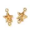 SHEGRACE Brass Pave Cubic Zirconia Star Connector Charms XGRQ2O165-441C-G-2