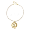 304 Stainless Steel Vortex Pendant Twisted Nylon Cord Necklaces for Women NJEW-JN06453-3