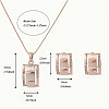 Rectangle Alloy & Cat Eye & Crystal Rhinestone Pendant Necklace & Stud Earring Sets FS-WG998B2-01-4