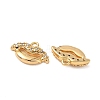 Brass Micro Pave Clear Cubic Zirconia Charms KK-B160-07G-2