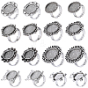 16Pcs 8 Style Adjustable Alloy Finger Rings Components FIND-SC0008-65-1