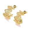 Brass Micro Pave Cubic Zirconia Stud Earrings for Women KK-CBA760A-02G-4
