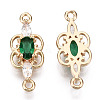 Brass Micro Pave Cubic Zirconia Links Connectors KK-R111-008-A01-2