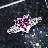 Brass Micro Pave Cubic Zirconia Finger Rings for Women FS-WGC99AF-04-2
