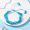 Handmade Glass Seed & SyntheticTurquoise Chip Beads Braided Bead Bracelets BJEW-MZ00250-02-1
