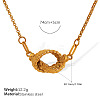 304 Stainless Steel Braided Cord Knot Pendant Long Necklaces for Men Women WGF601B-02-1