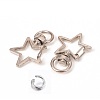 Star Shape Zinc Alloy Swivel Lobster Clasps IFIN-WH0053-02P-1