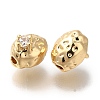 Brass Micro Pave Cubic Zirconia Beads KK-Q001-01G-2