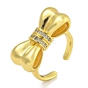 Rack Plating Brass Micro Pave Cubic Zirconia Cuff Rings for Women RJEW-I107-13G-01-1