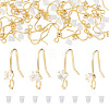 32Pcs 4 Styles Brass Pave Clear Cubic Zirconia Earring Hooks KK-TA0008-45-1