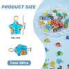 48Pcs Handmade Millefiori Glass Pendants PALLOY-HS00028-2