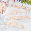 Natural Solid Wood Carved Onlay Applique Craft WOOD-WH0101-71-6