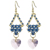 Glass Seed Beaded Dangle Earrings EJEW-MZ00323-02-2