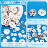 230Pcs 23 Styles 2-Hole Shell Flat Round Buttons BUTT-PH0001-37-4