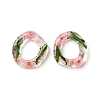 Inner Dried Flower Transparent Resin Ring Pendants RESI-A043-07C-1