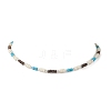 Summer Beach Synthetic Turquoise & Natural Coconut Round Heishi Beaded Necklaces NJEW-JN05211-2