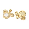 Brass Micro Pave Clear Cubic Zirconia Pendants KK-B083-40A-G-2