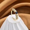 Rack Plating Brass Micro Pave Cubic Zirconia Cuff Finger Rings for Women RJEW-M028-51G-4