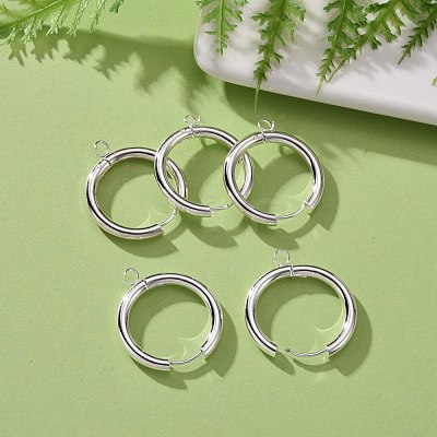 201 Stainless Steel Huggie Hoop Earring Findings STAS-P283-01K-S-1