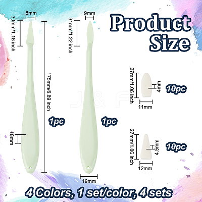 4 Sets 4 Colors Plastic & Sponge Pen AJEW-OC0004-51-1