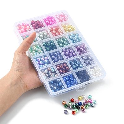 792Pcs 24 Style ABS Plastic & Acrylic Imitation Pearl Beads OACR-YW0001-29-1