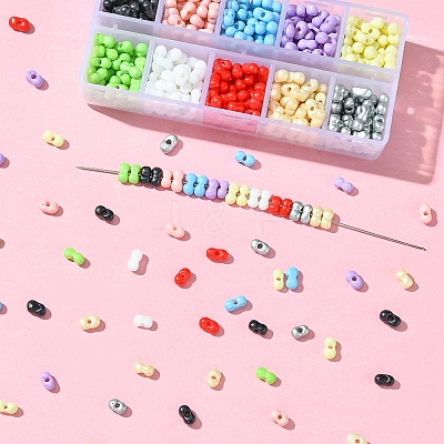50G 10 Colors Baking Paint Glass Seed Beads SEED-YW0002-51C-1