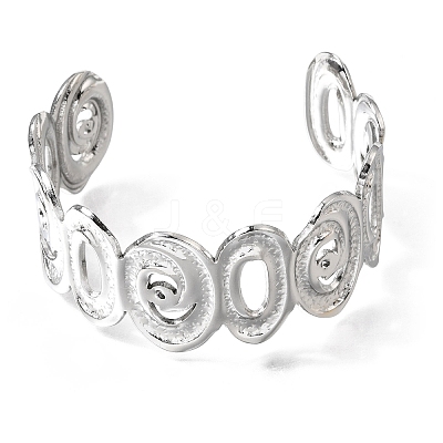 Hammered 304 Stainless Steel Cuff Bangles for Women BJEW-T030-02P-1