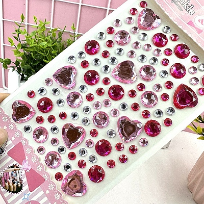 Acrylic Rhinestone Stickers PW-WG57661-02-1