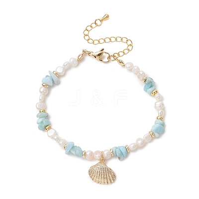Brass Charm Bracelets BJEW-JB13792-1