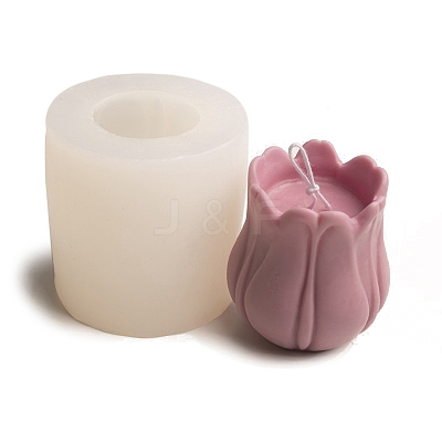 3D Tulip Flower DIY Food Grade Silicone Candle Molds PW-WG77557-01-1