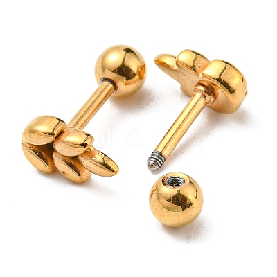 Ion Plating(IP) 304 Stainless Steel Stud Earrings EJEW-Z034-08G-1