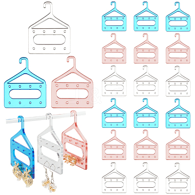 24Pcs 3 Colors 8-Hole Mini Acrylic Earring Hanger EDIS-PH0001-84-1