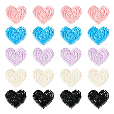 20Pcs 5 Colors Opaque Spray Painted Acrylic Beads OACR-TA0002-76-1