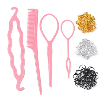 200Pcs 2 Colors Aluminum Dreadlocks Beads Hair Decoration DIY-YW0006-97-1