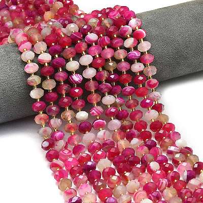 Natural Banded Agate Beads Strands G-P573-A08-01-1